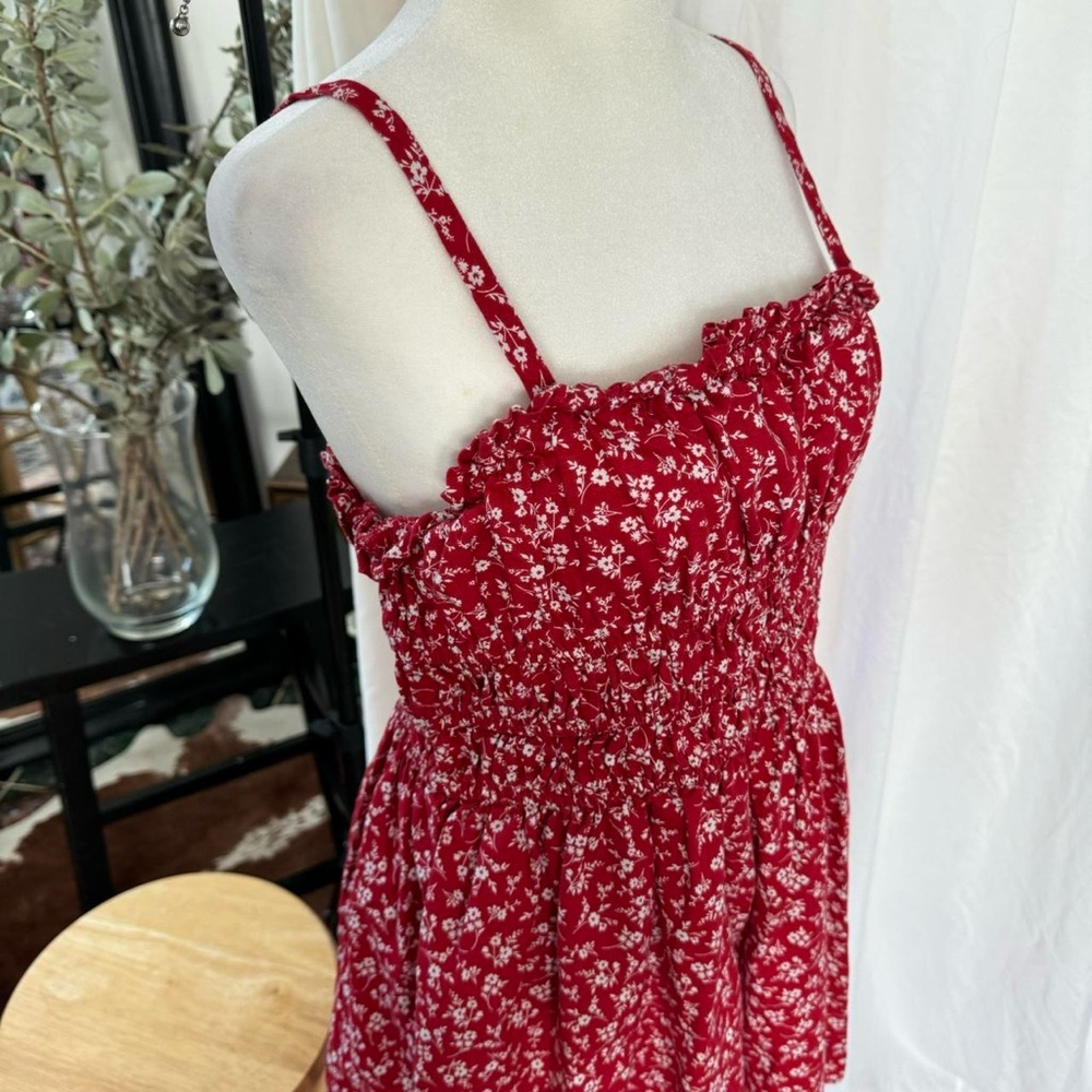 Wild Fable 🌹🌷💋 womens red floral mini sundress - size medium - Picture 2 of 8